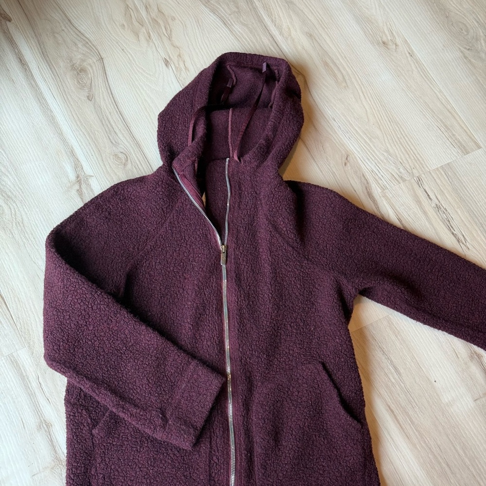 Lululemon Athletica Deep Red Wool blend Hooded Jacket